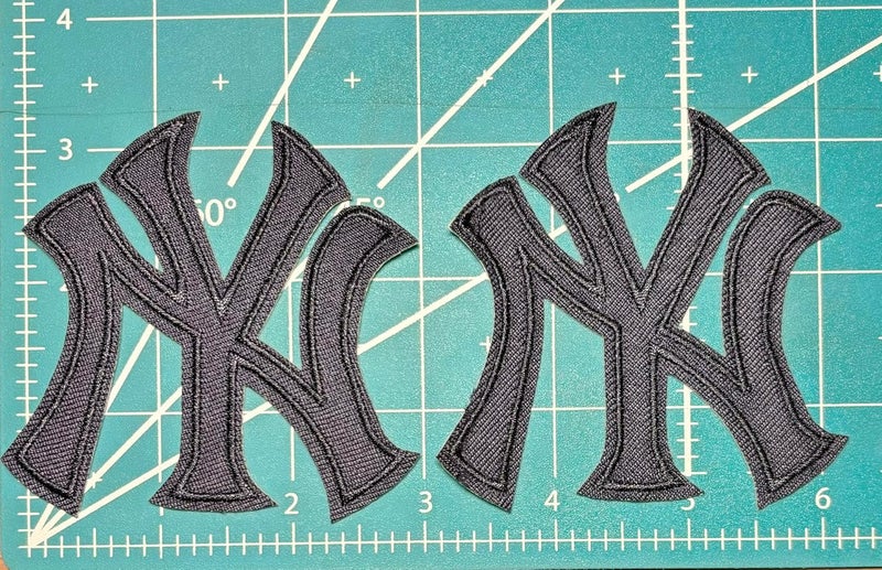 Iron on Patches Sports Teams Letter - Pack of 2 - Decorative for Clothing & Accessories, Ideal for Shirts, Jackets, Hats, Jeans, Shoes, Bags - Durable, Easy Apply (NY Navy - 3"x 3")